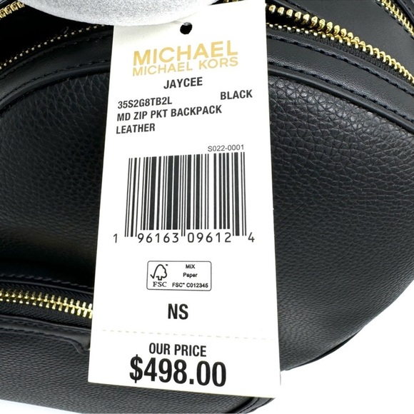 Michael Kors Medium Jaycee Backpack Black/Gold - Picture 12 of 12